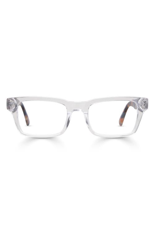 Eyebobs Fare N Square 51mm Reading Glasses In Clear Crystal/orange Temples