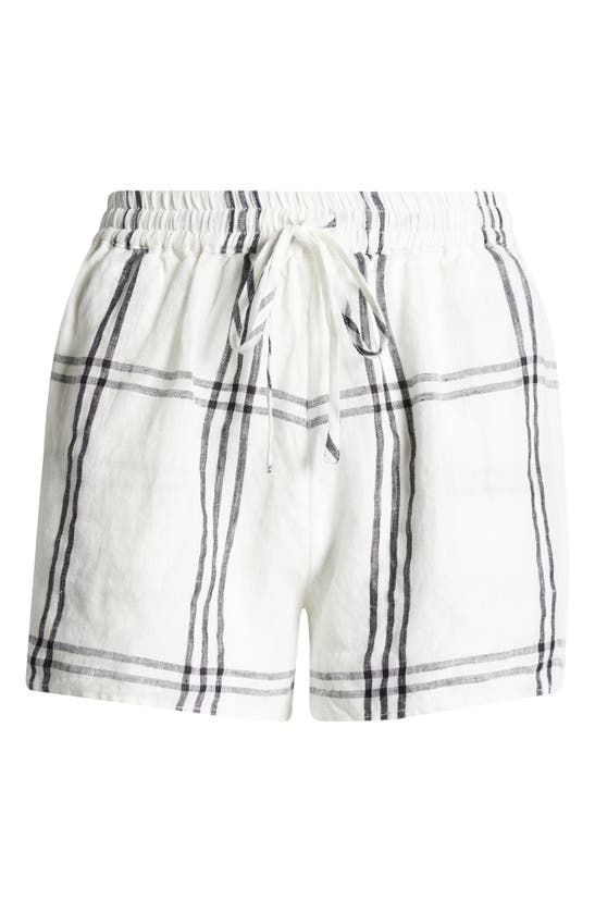 Shop L*space Lspace Rio Linen Cover-up Drawstring Shorts In Late Mornings Plaid