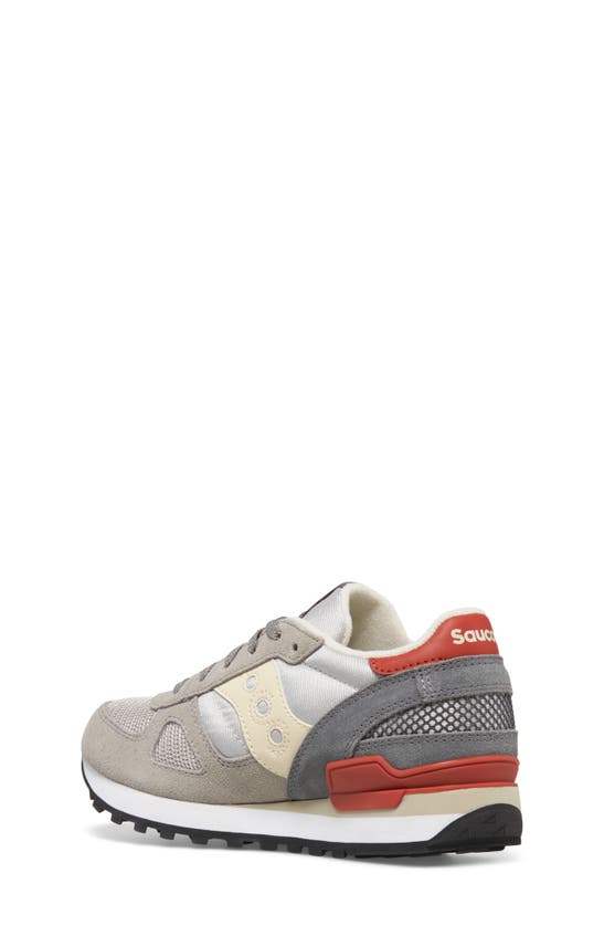 Shop Saucony Kids' Shadow Original Sneaker In Grey/ Red