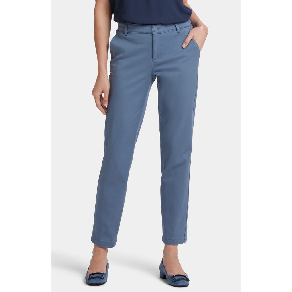 Nydj Womens Slim Mid Rise Dress Pants In Blue Stone