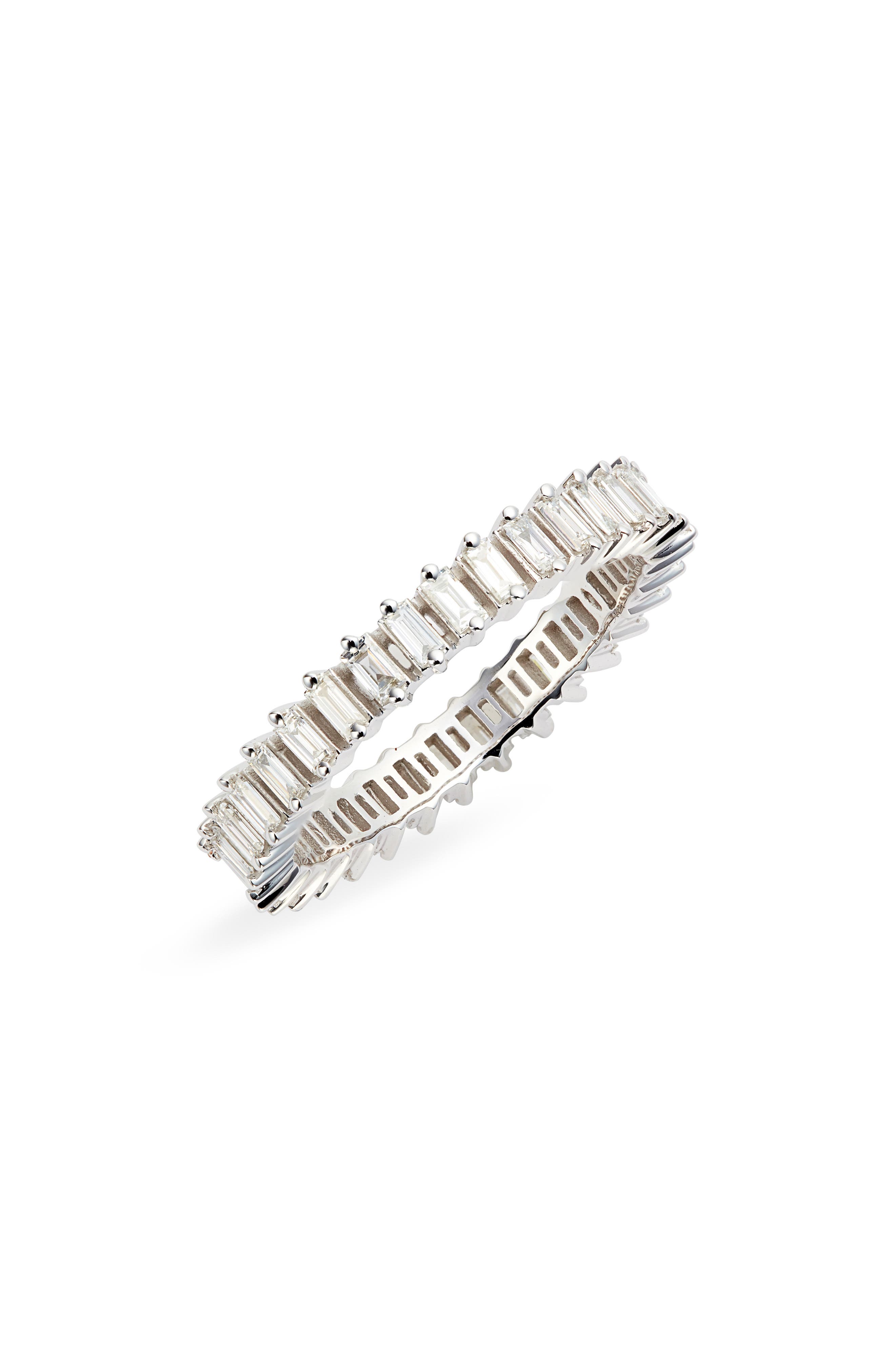 Dana Rebecca Designs Sadie Pearl Diamond Baguette Stacking Ring | Nordstrom