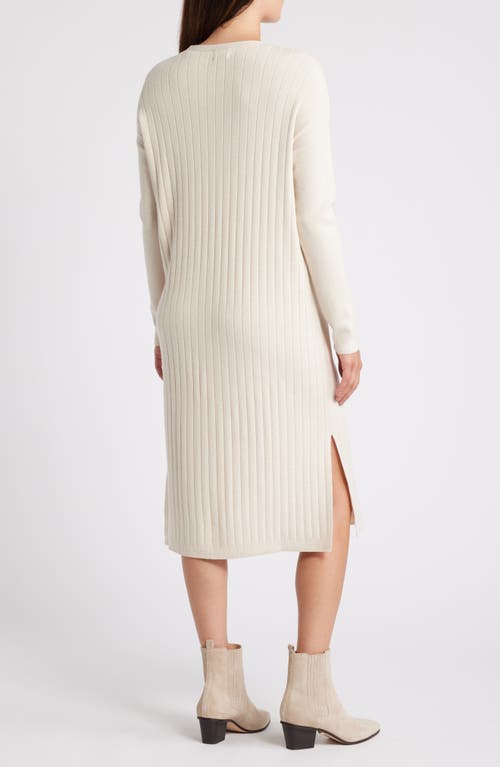 Shop Caslonr Caslon(r) Long Sleeve Rib Sweater Dress In Beige Oatmeal Light Heather