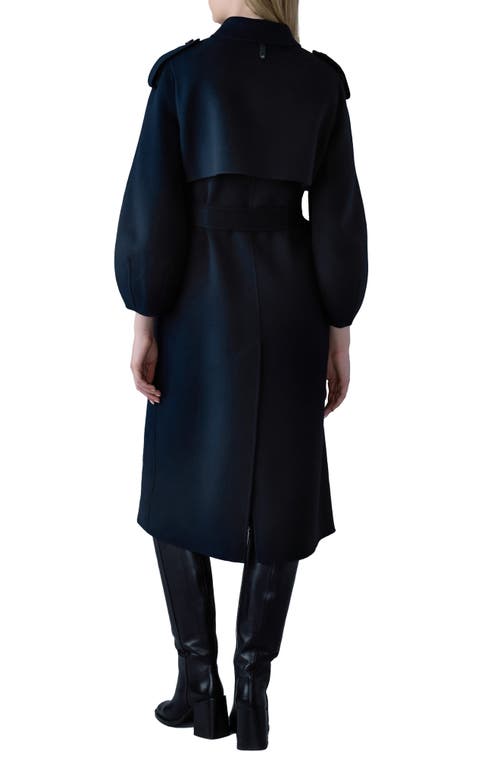 Shop Mackage Ceyla Double Face Wool Coat In Navy