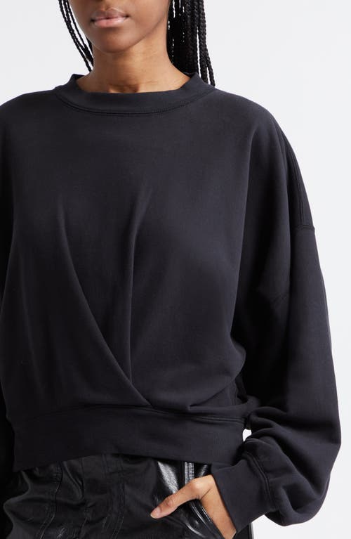 Shop Isabel Marant Étoile Paulia Draped Cotton Sweatshirt In Black