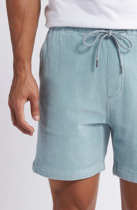 Shop Faherty Corduroy Drawstring Shorts In Gulf Blue