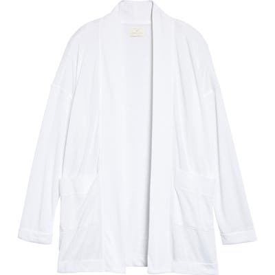 Plus Size Caslon Open Front Cardigan, White