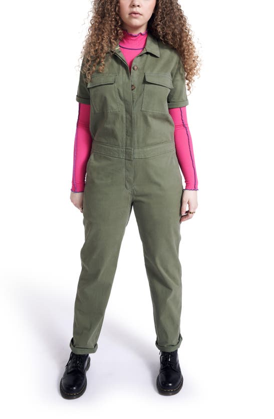 Bp. + Wildfang Utility Short Sleeve Jumpsuit In Olive