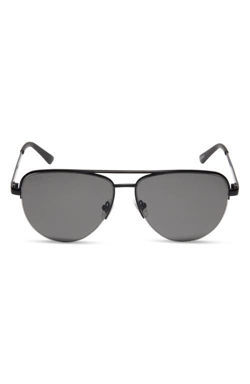 Shop Diff 59mm August Aviator Sunglasses In Matte Black/grey Lens
