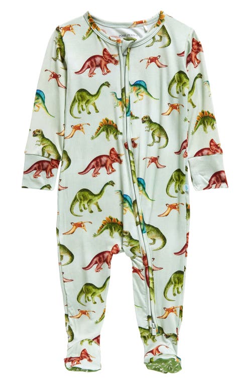 Posh Peanut Buddy Fitted Footie Pajamas in Open Green
