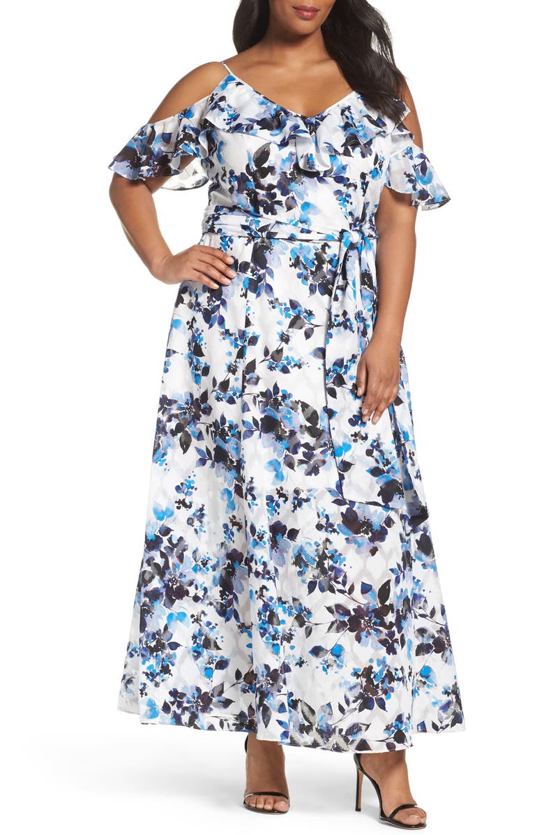 Eliza J Floral Print Maxi Dress (Plus Size) | Nordstrom