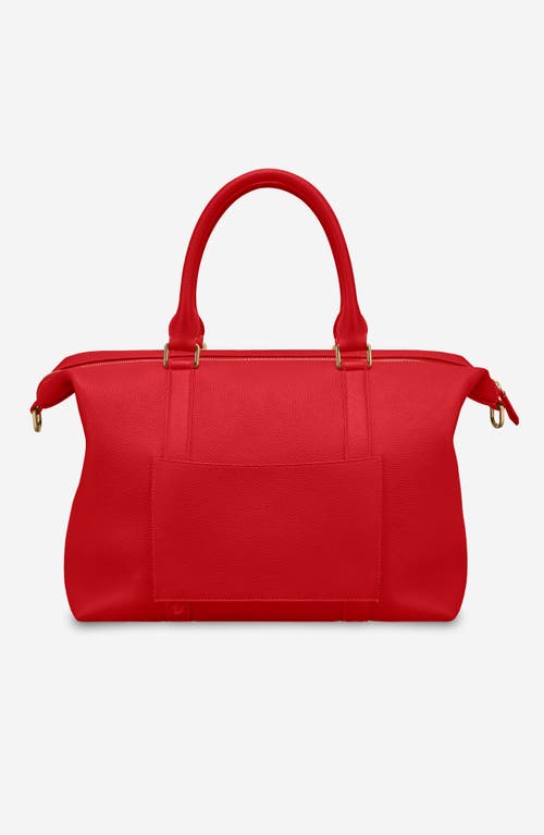 Maison De Sabre Maison De Sabré Large Leather Weekender Bag In Pomegranate Red