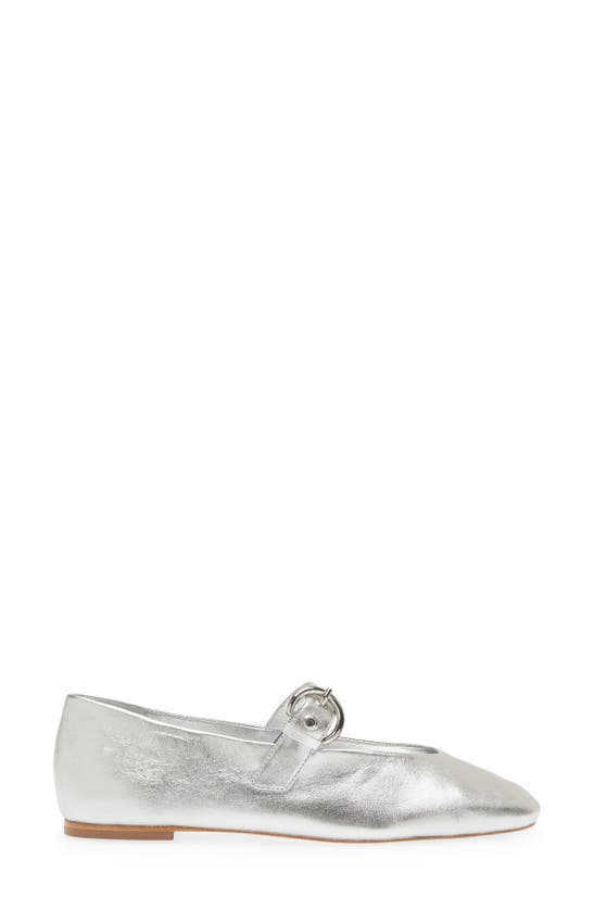 Shop Reformation Bethany Mary Jane Flat In Silver