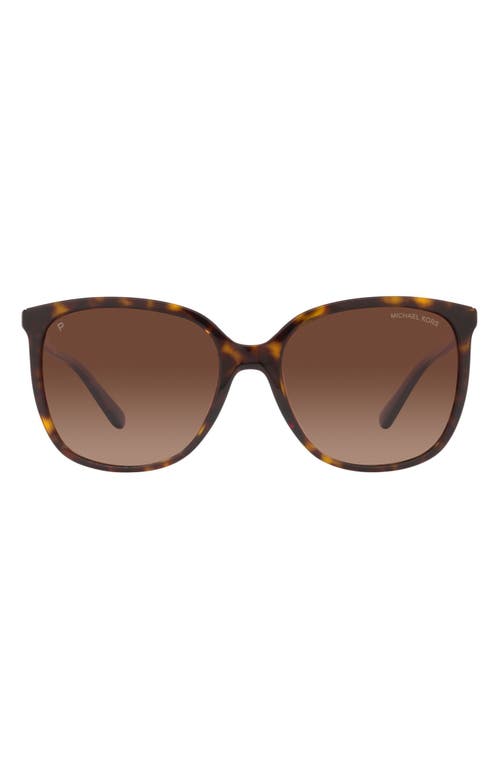 Michael Kors Anaheim 57mm Square Polarized Sunglasses in Dk Tort