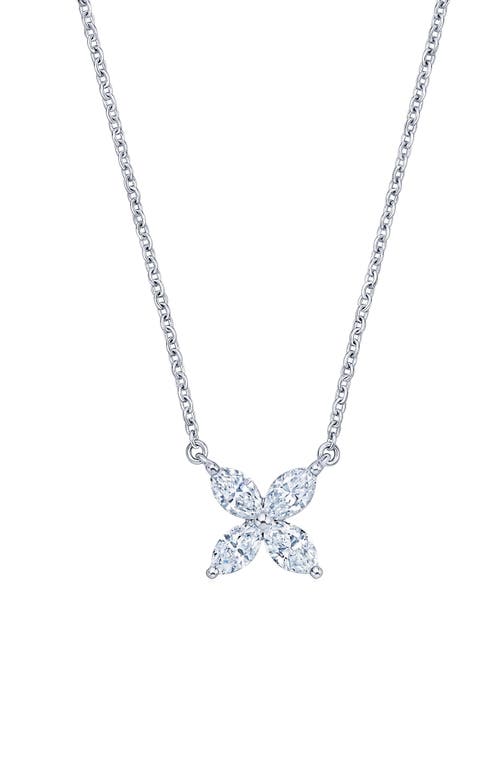 Kwiat Marquise Diamond Flower Pendant Necklace in 18K White Gold at Nordstrom, Size 16
