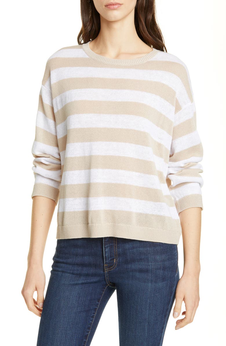 Eileen Fisher Stripe Linen Blend Sweater | Nordstrom