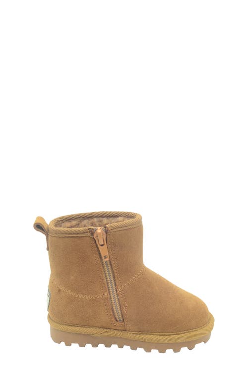 Bearpaw Kids' Bootie With Faux Fur Lining In Chestnut