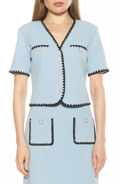 Alexia Admor Women's Willa Embroidered Edge Jacket In Halogen Blue