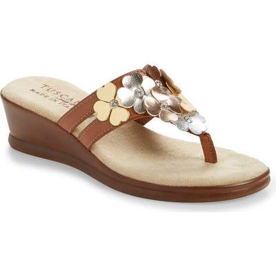 Tuscany Allegro Wedge Flip Flop- Brown