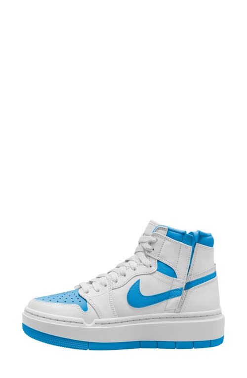 Shop Jordan Air  1 Elevate High Top Sneaker In White/dark Powder Blue/white