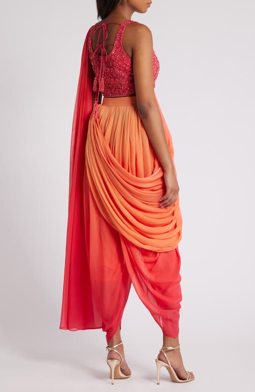 Shop Sani Asra Dhoti Set In Sunset Ombre