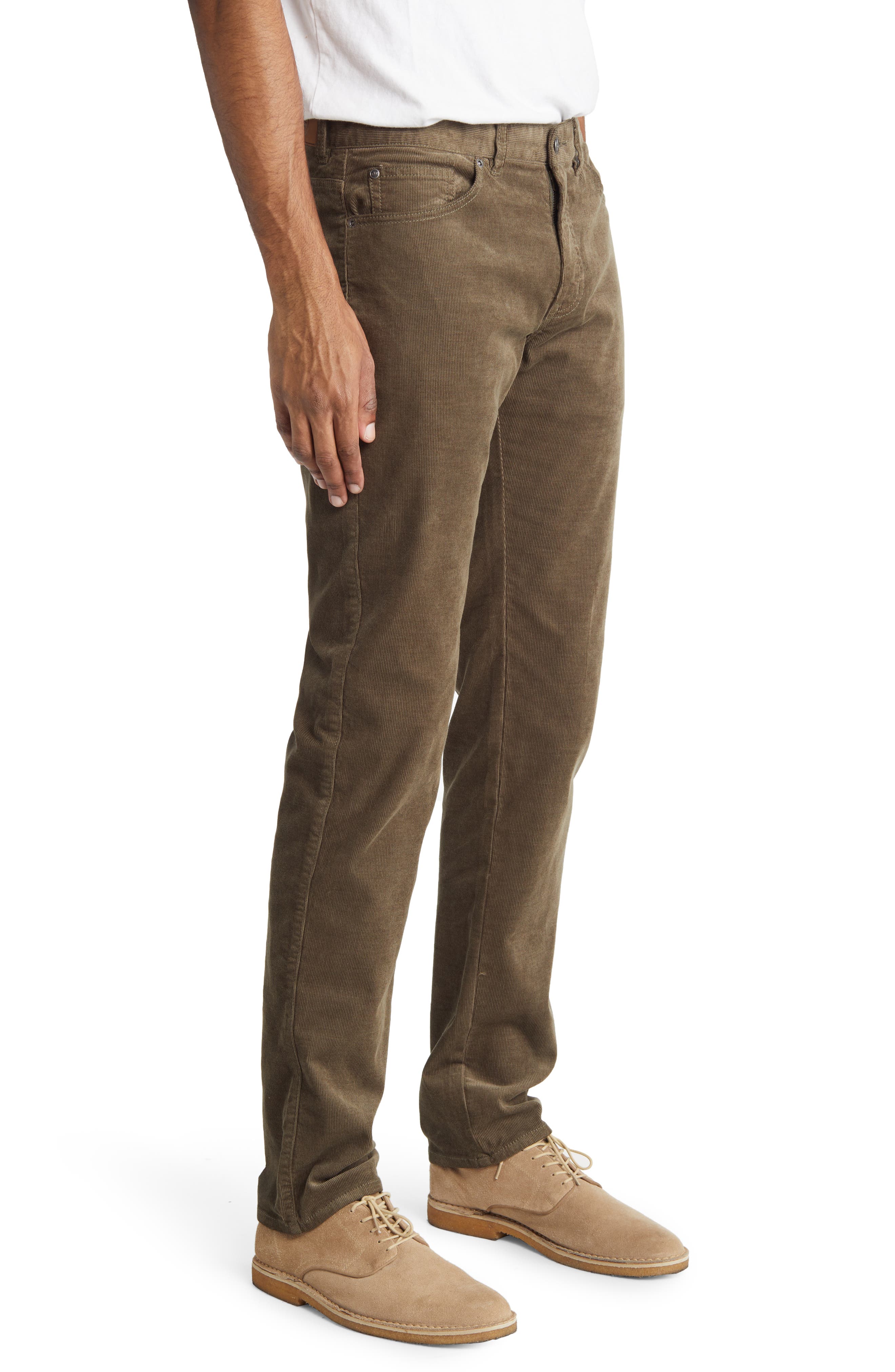 Peter Millar Superior Soft Corduroy Five Pocket Pants in Olive