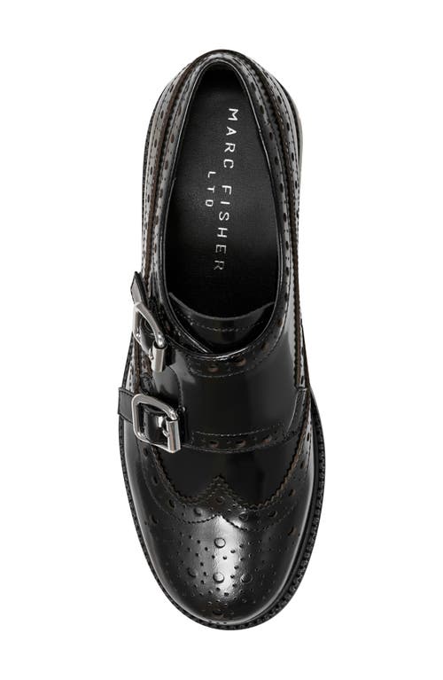 Shop Marc Fisher Ltd Parker Wingtip Monk Strap Shoe In Black