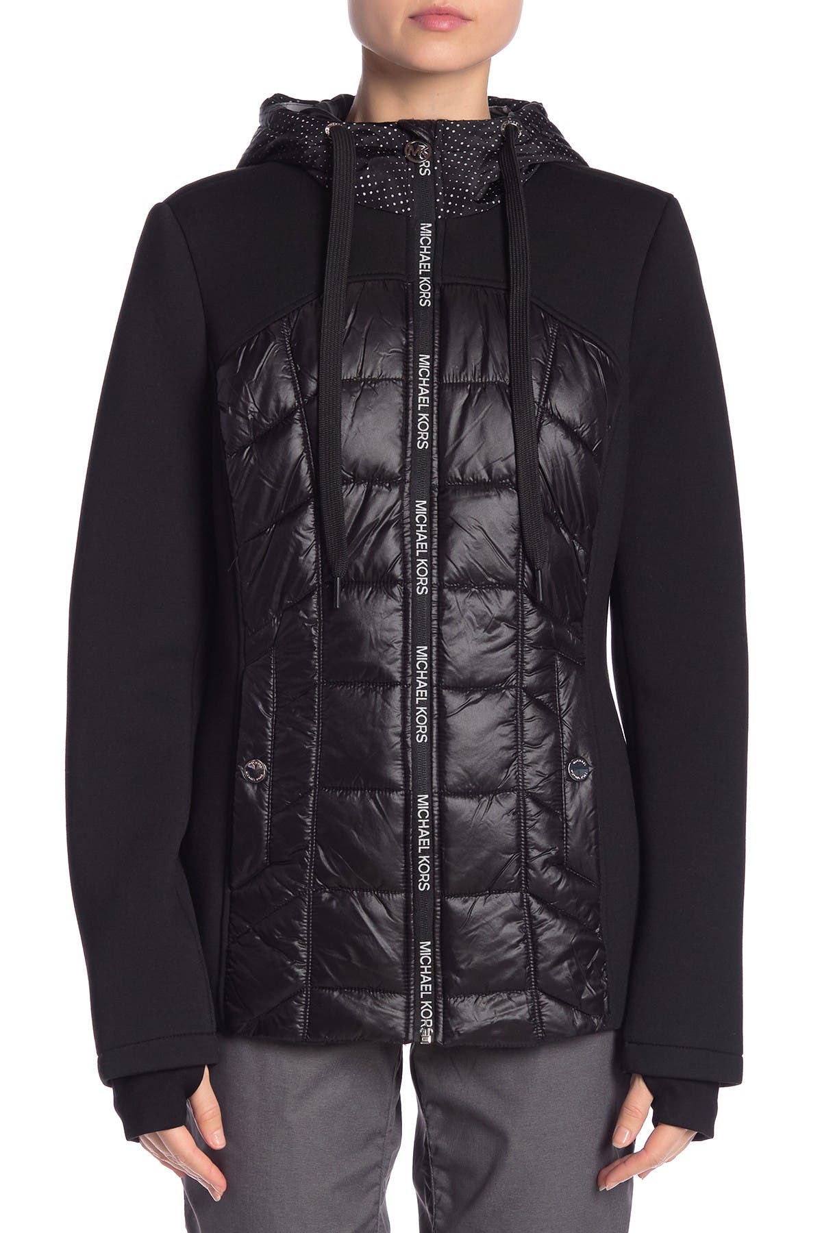 michael kors mixed media quilted jacket