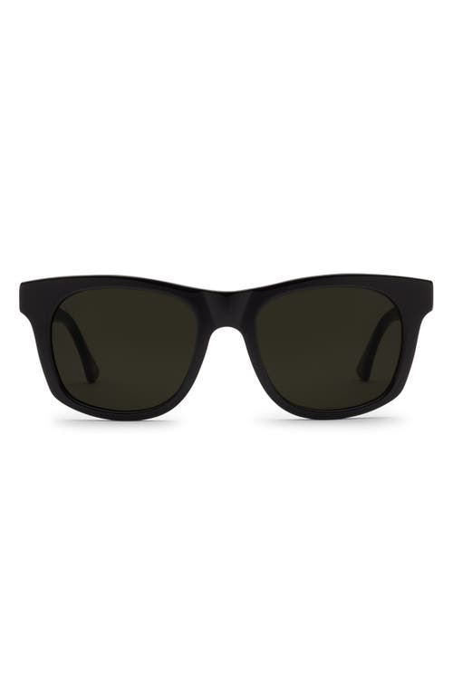 Modena 52mm Polarized Rectangular Sunglasses in Gloss Black/Grey Polar