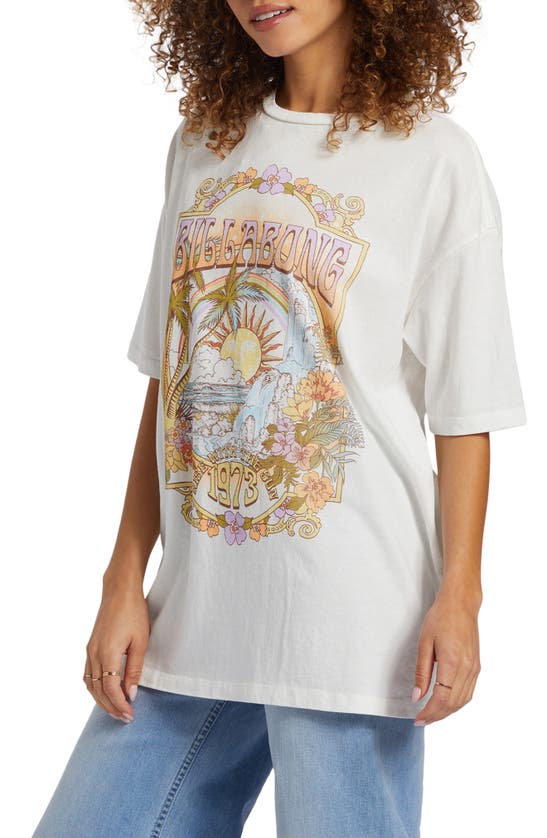 Shop Billabong Golden Hour Cotton Graphic T-shirt In Salt Crystal