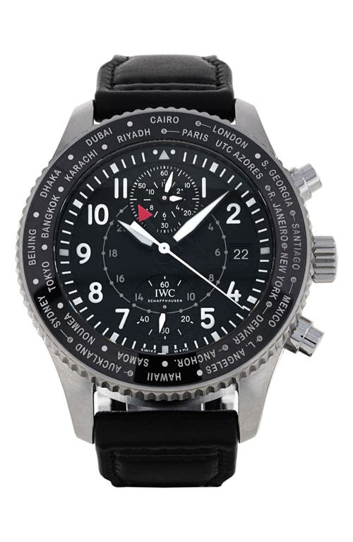 IWC Preowned 2021 Pilot's Leather Strap Chronograph Watch