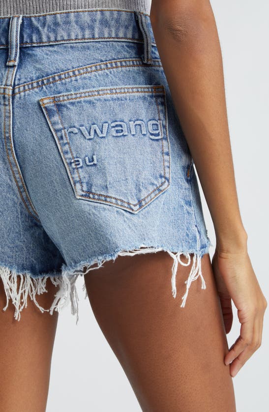 Shop Alexander Wang Bite Denim Shorts In Vintage Light Indigo