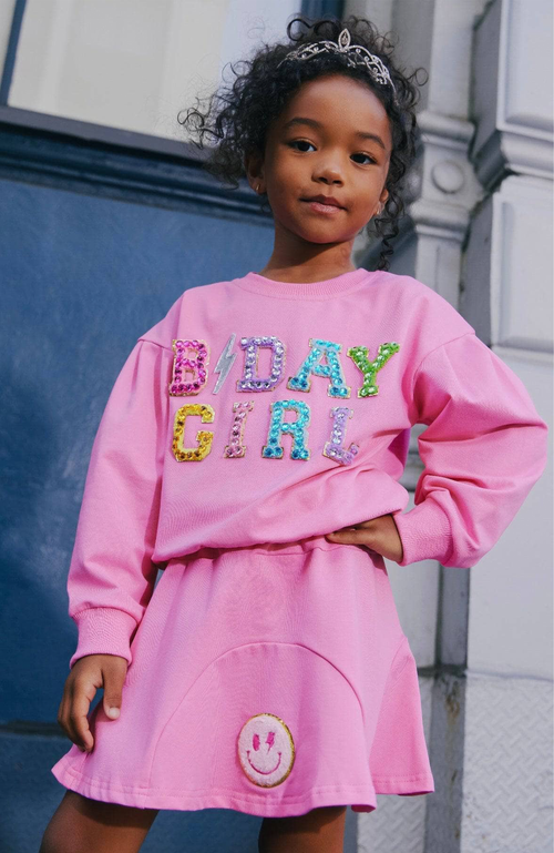 Shop Lola + The Boys Crystal Gem Birthday Girl Set In Pink