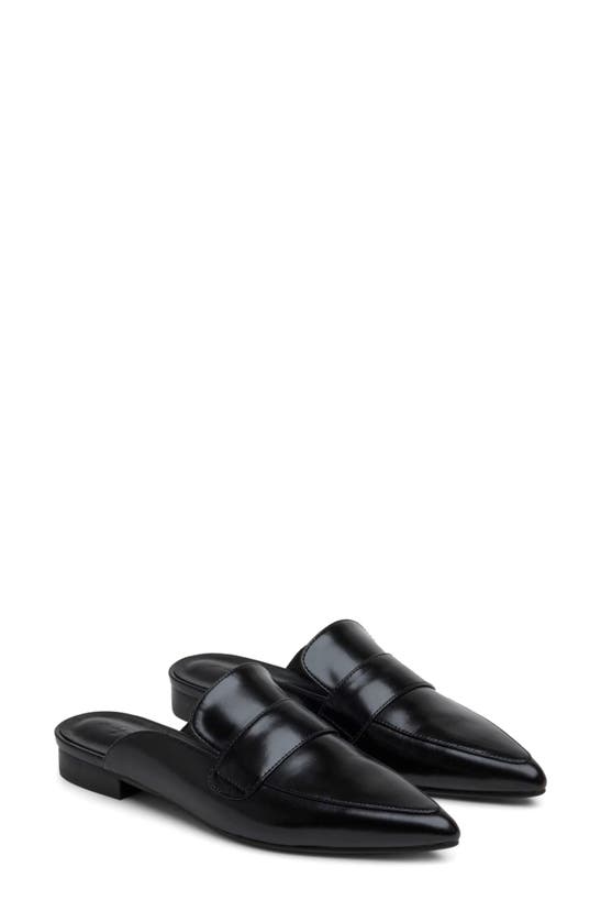 Shop 7 For All Mankind Leather Loafer Mule In Black Leather