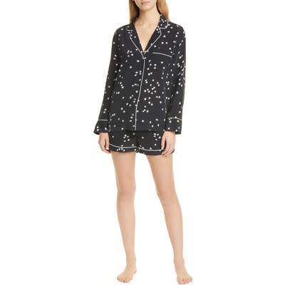 Equipment Lillian Silk Short Pajamas, Black