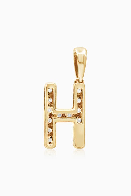 Oradina 14k Gold Luxe Letter Diamond Initial Pendant Charm In Yellow Gold - H