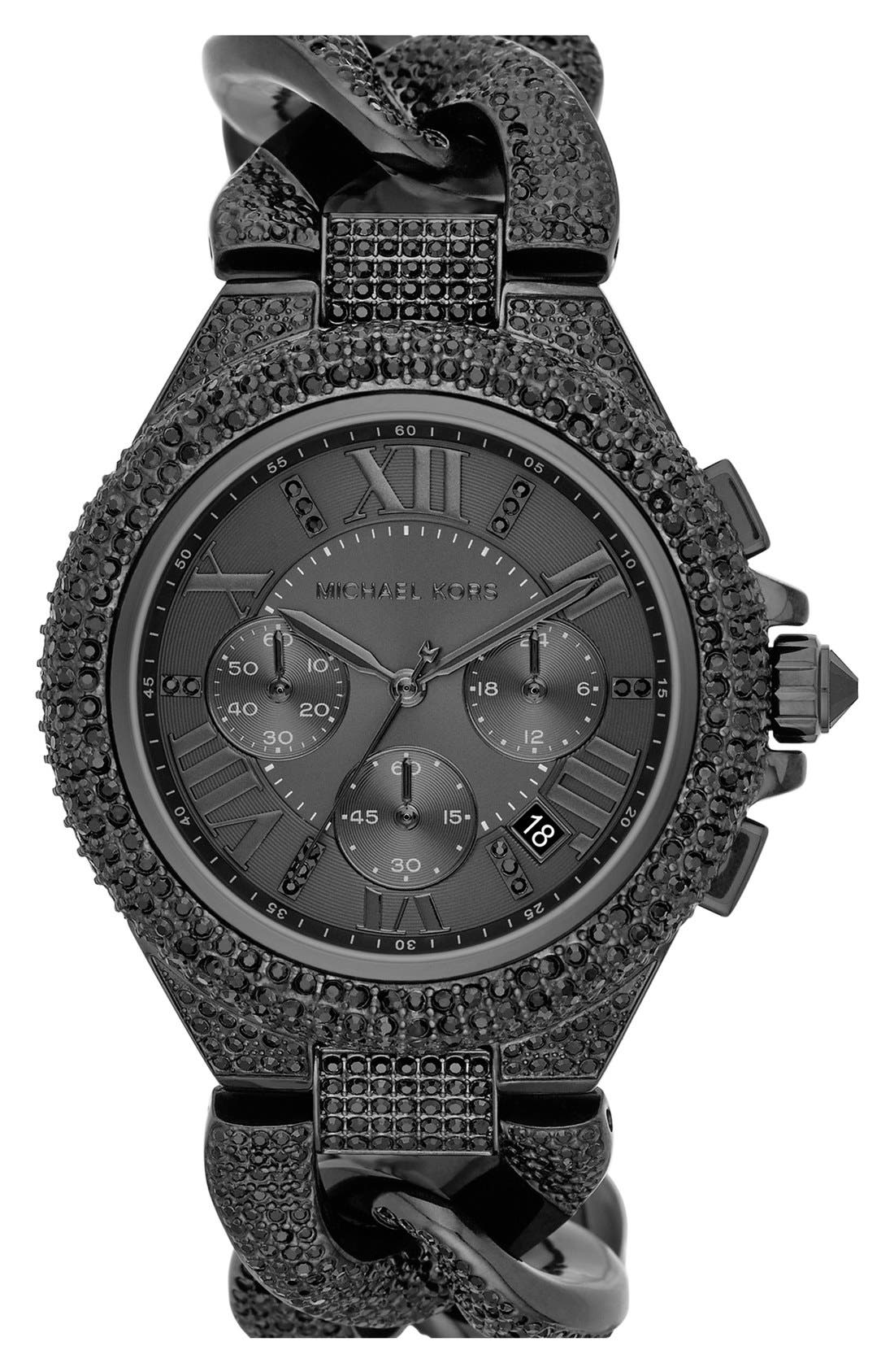 michael kors black crystal watch