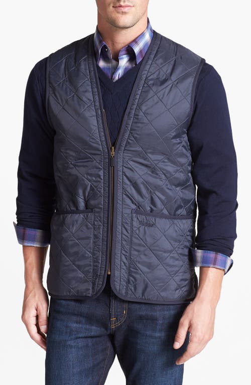 Barbour 'Polarquilt' Relaxed Fit Zip-In Liner Vest Navy at Nordstrom,