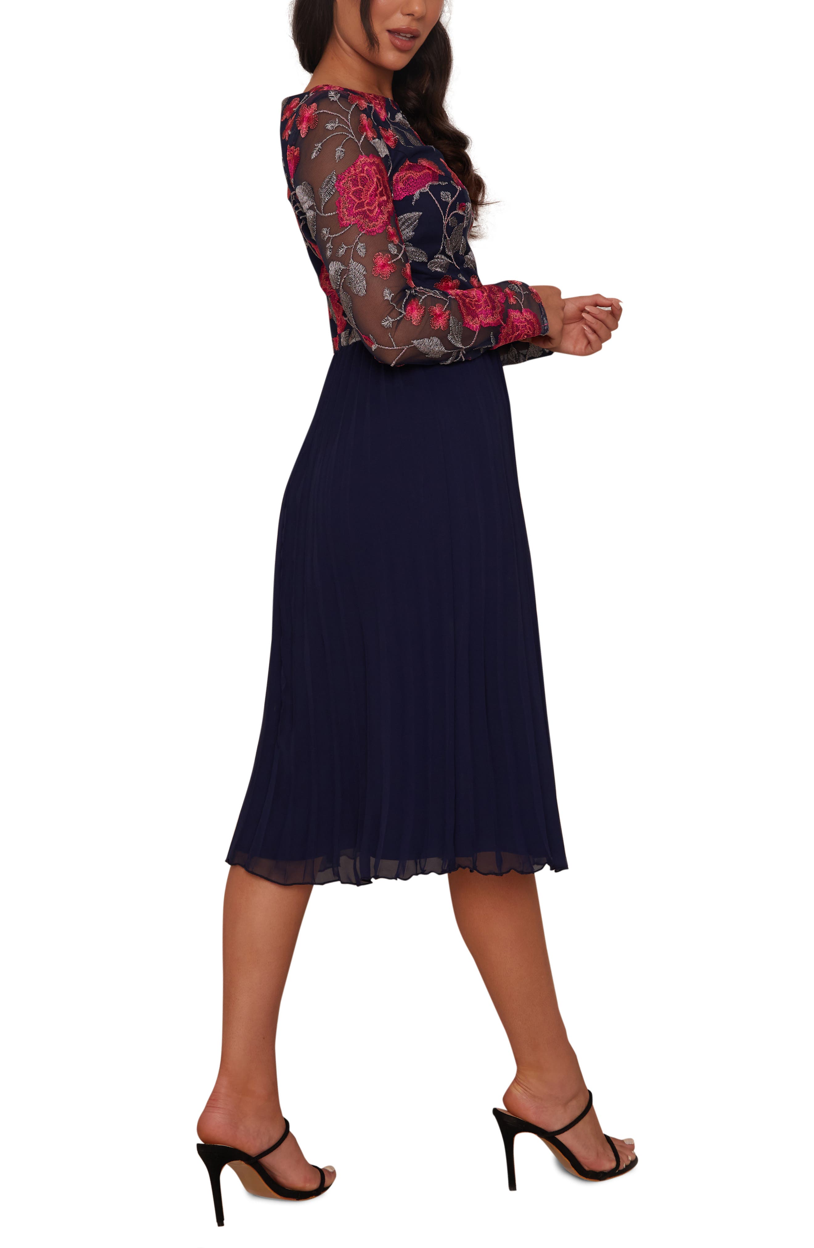 chi chi london floral embroidered midi dress