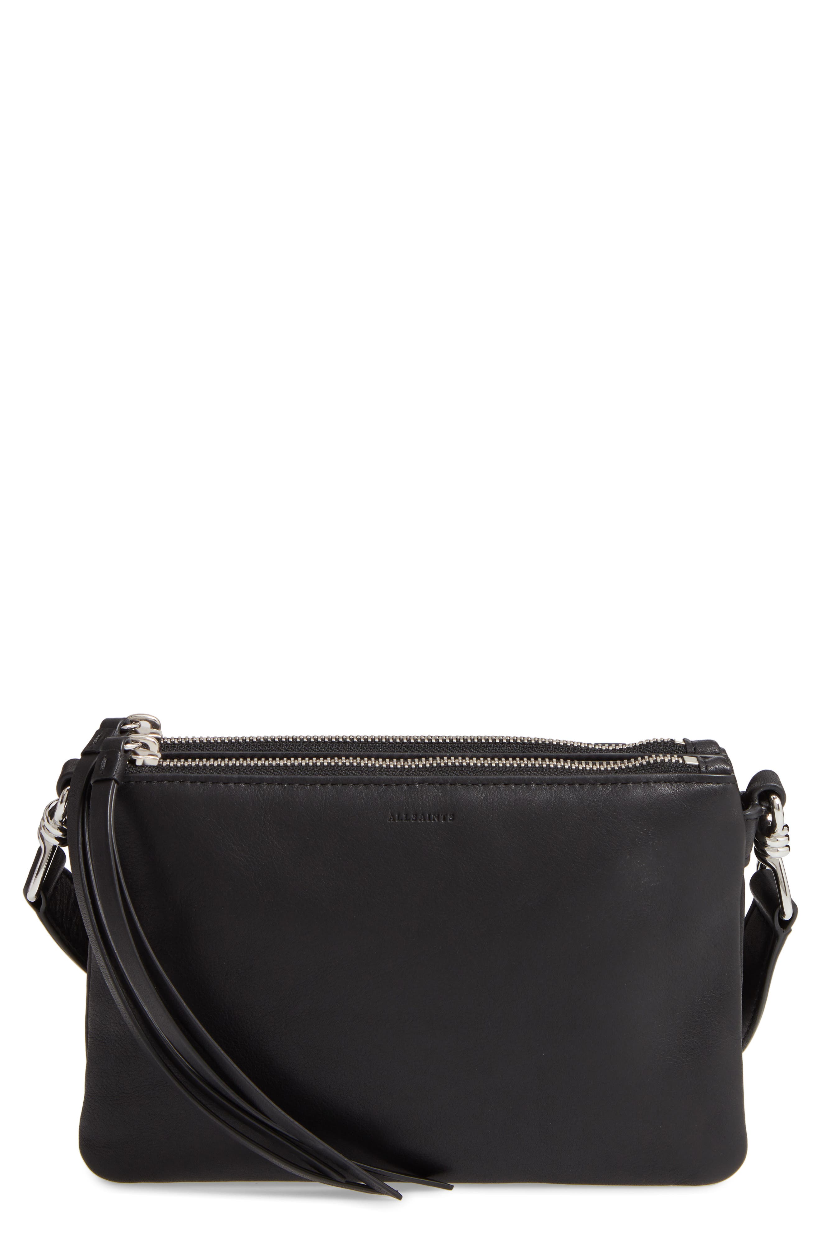 all saints black crossbody bag