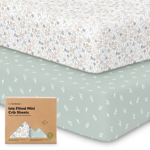 Keababies Isla Fitted Mini Crib Sheets In Prairie