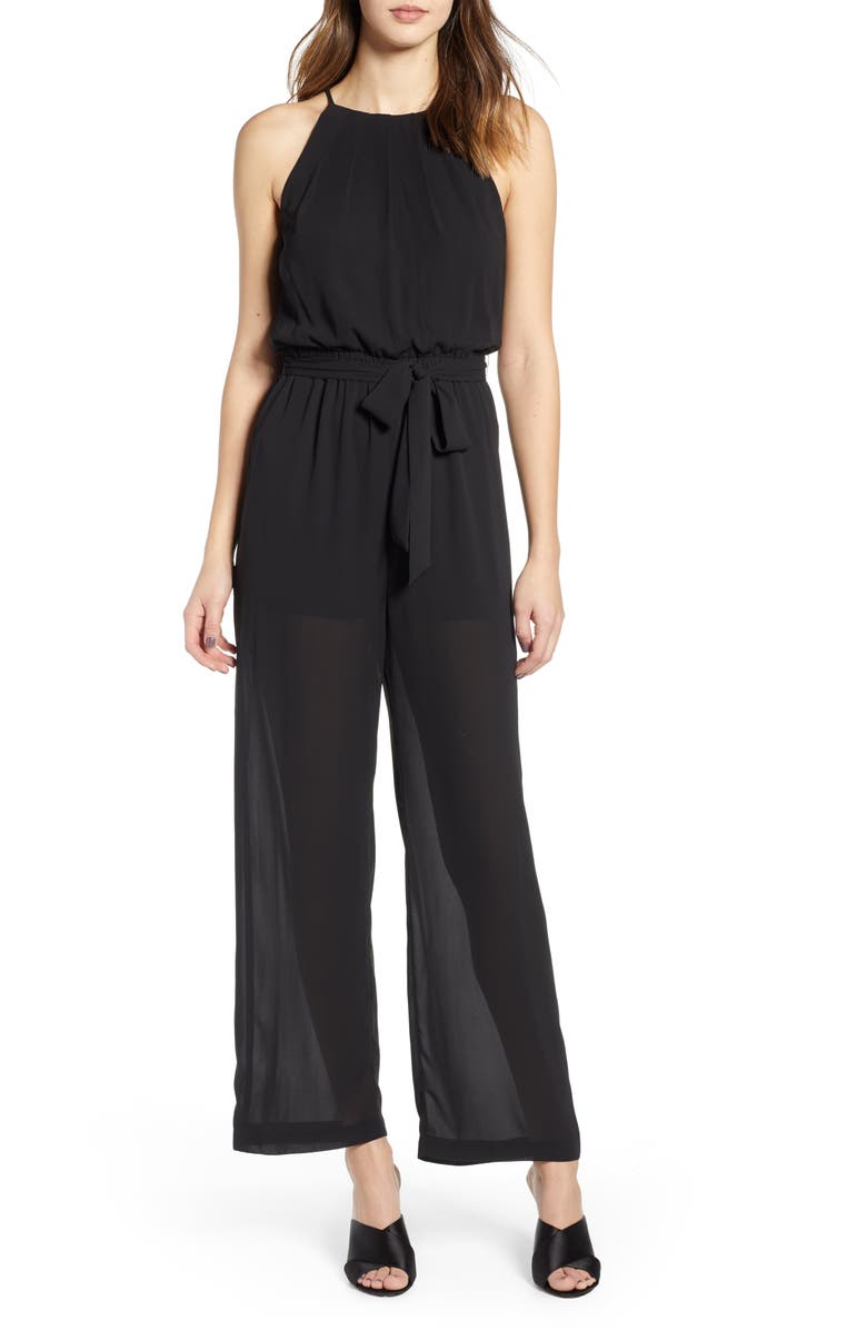 All in Favor Blouson Chiffon Jumpsuit | Nordstrom