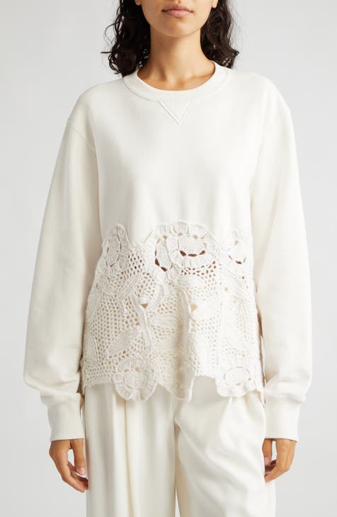 Nic + Zoe Placed Crochet Sweater Tee - Sofia's Boutique, Inc