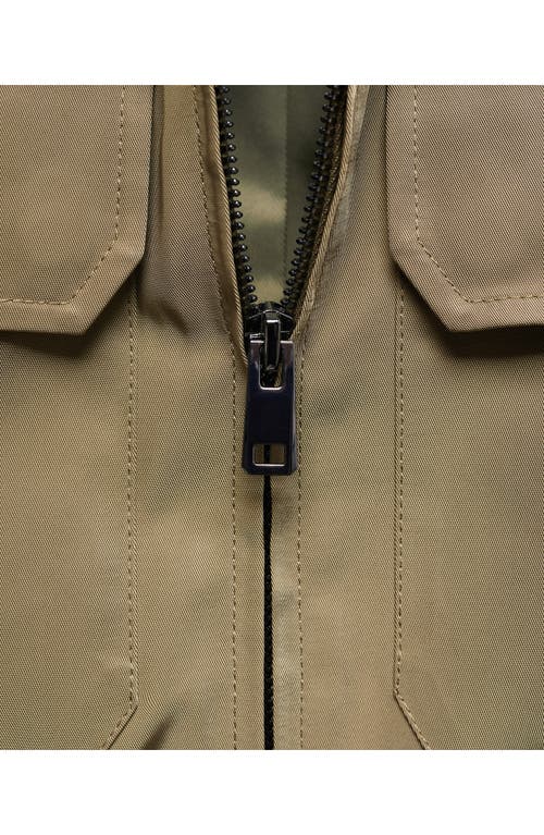 Mango Veste Crop Poches In Khaki Green