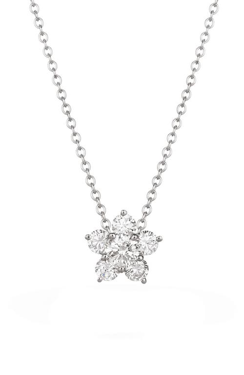Kwiat Floral Cluster Diamond Pendant Necklace In White Gold/diamond