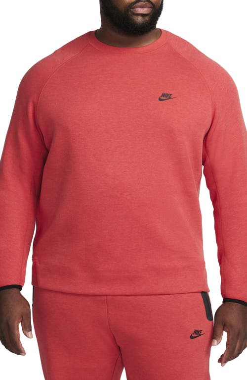Nike Tech Fleece Crewneck Sweatshirt In University Red/black