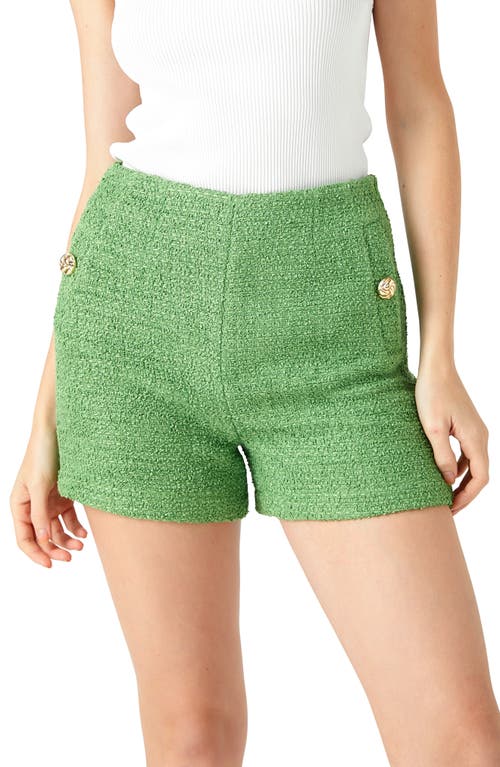 Shop Endless Rose Tweed Shorts In Green