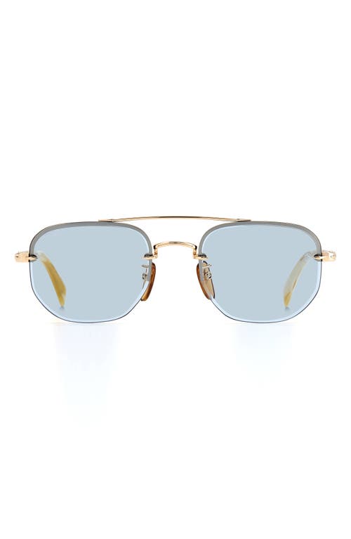 David Beckham Eyewear 53mm Geometric Sunglasses in Gold Beige