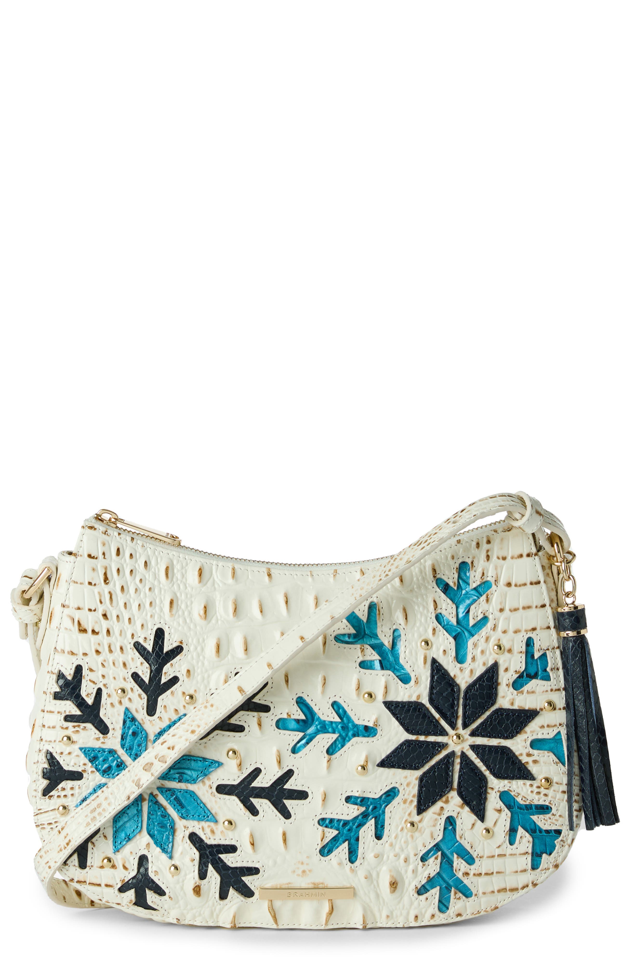 Brahmin Shayna Leather Crossbody Bag in Snowball 