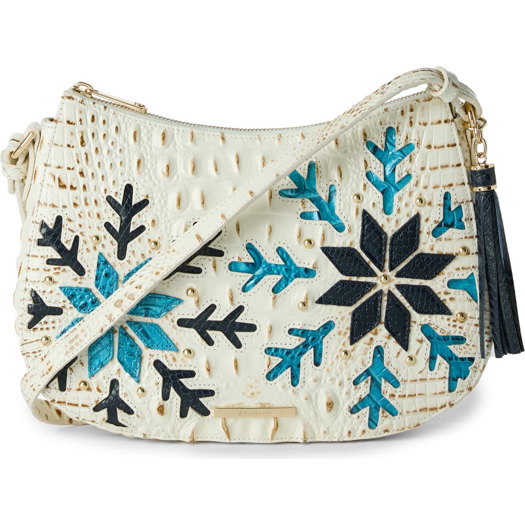 Brahmin Shayna Leather Crossbody Bag in Snowball