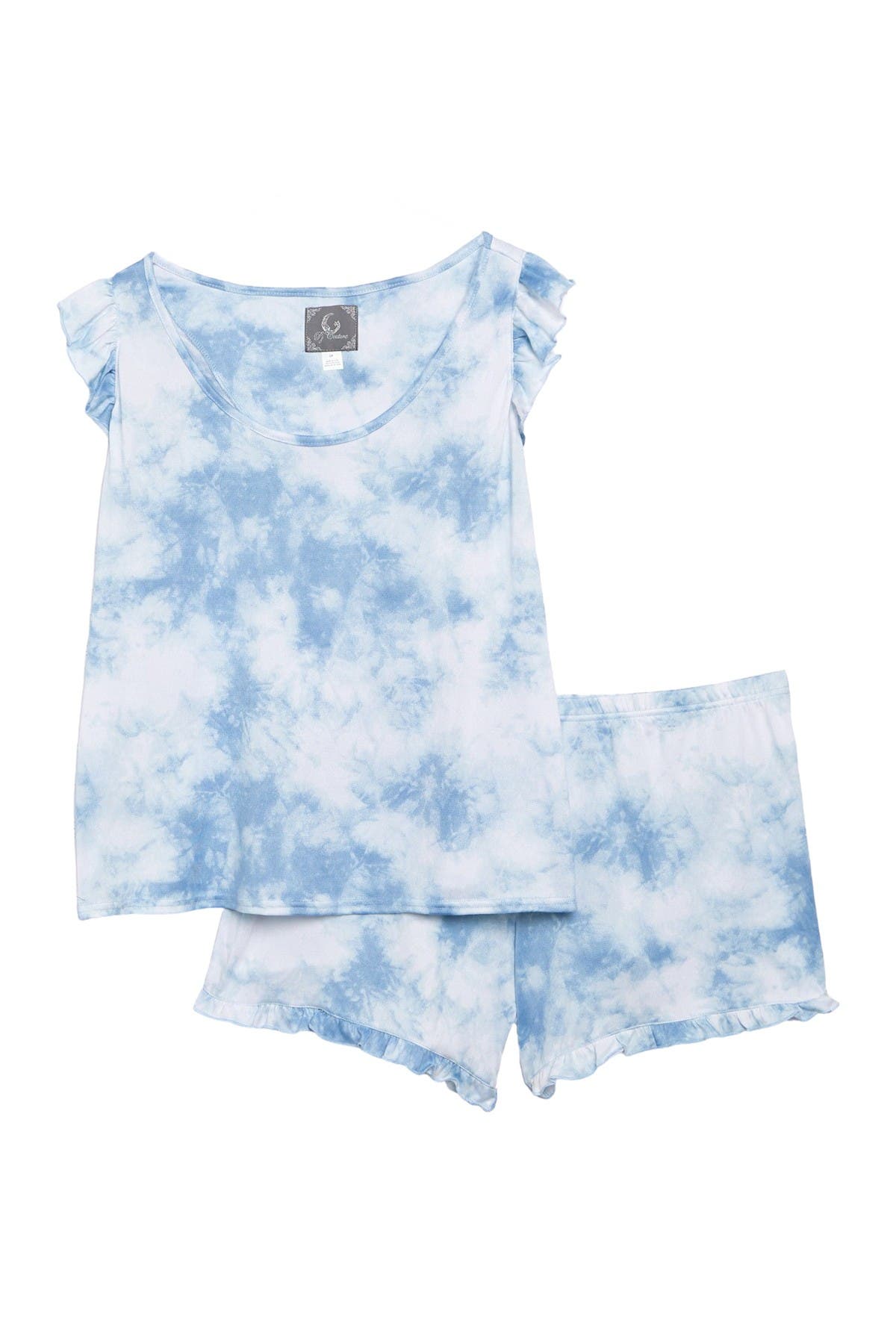 tie dye pajama short set